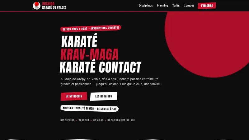 bkv60.fr, Bushido Karaté du Valois website homepage